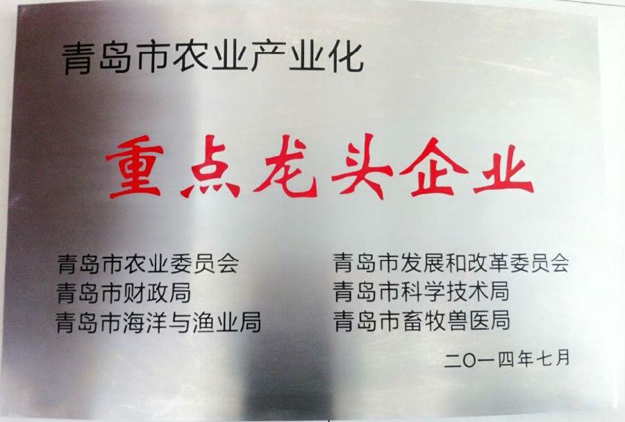 Stake药业集团荣获 “青岛市农业产业化重点龙头企业”荣誉称号